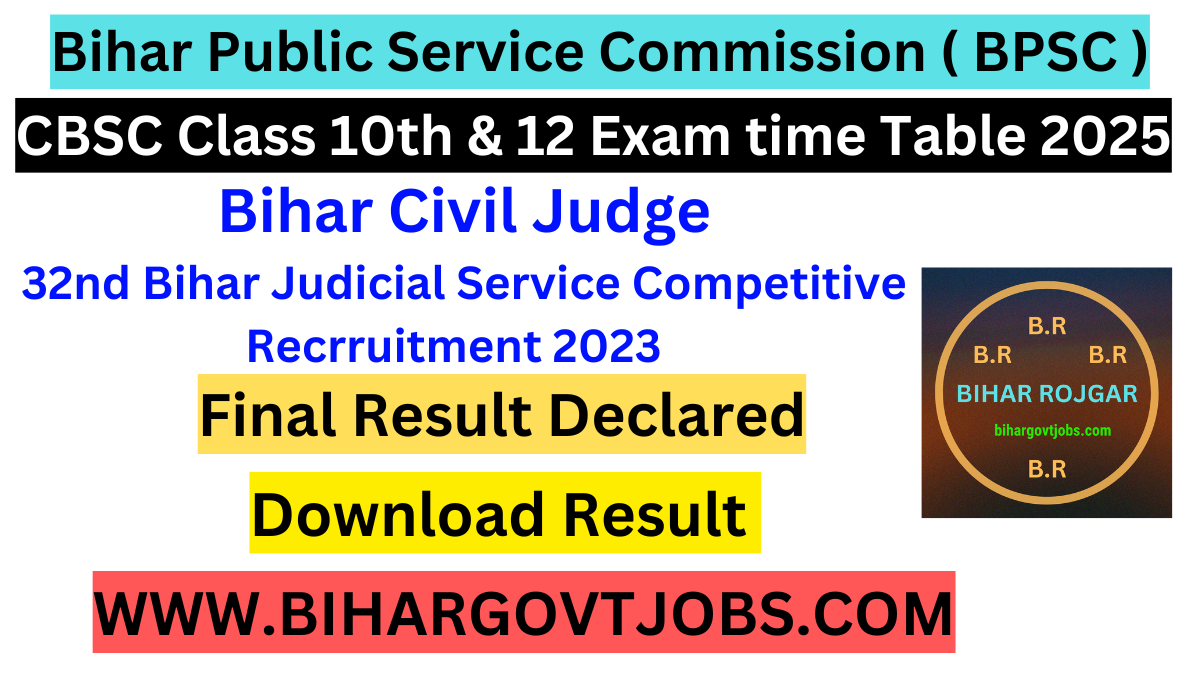 Bihar BPSC 32 Civil Judge Final Result 2024