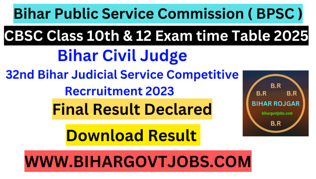 Bihar BPSC 32 Civil Judge Final Result 2024