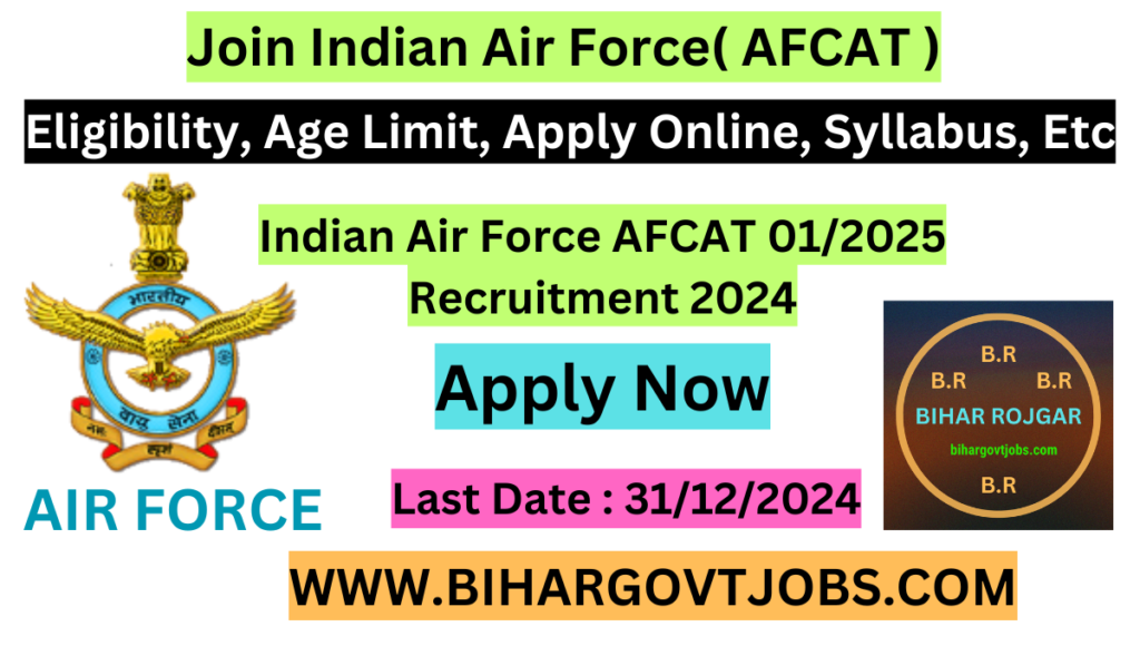 Indian Airforce AFCAT New Recruitment 2024