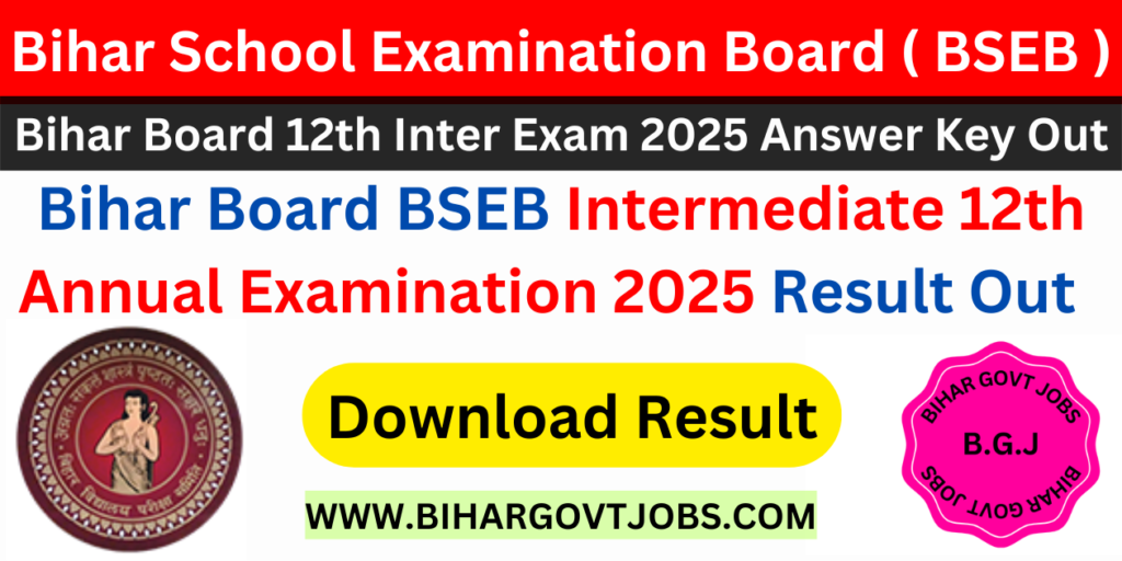 Bihar Board BSEB 12th Result 2025 Download