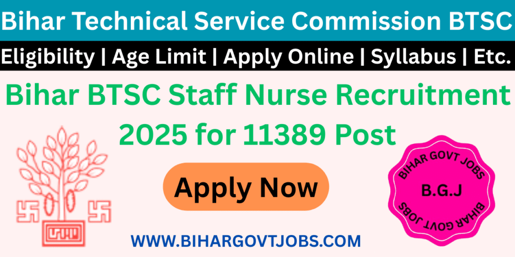 Bihar BTS Staff Nurse Apply Online Form 2025