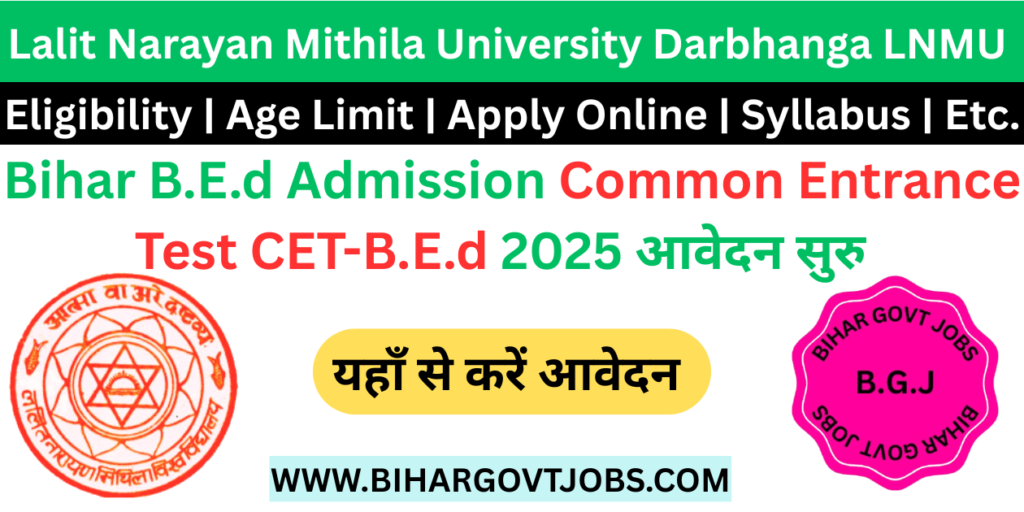 Bihar CET BEd Admission Online form 2025
