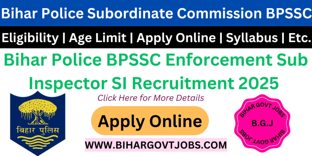Bihar Police Enforcement SI Recruitment 2025