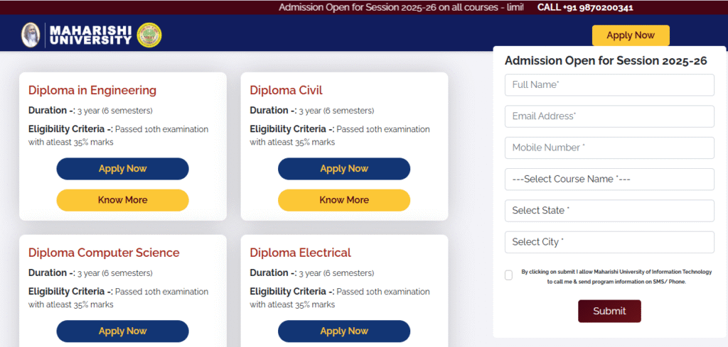MUIT Noida MAJMC BAJMC Admission Apply 2025