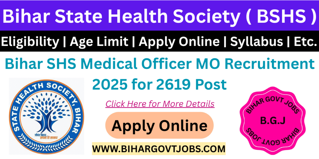 Bihar SHS Ayush MO Officer Recruitment 2025